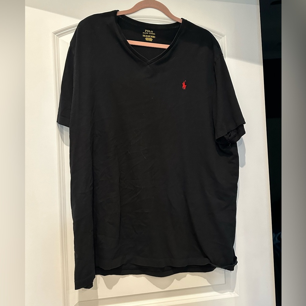 2 black polo v necks